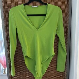 Zara Green Long Sleeve Bodysuit